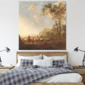 Landschap met herders en vee, Albert Cuyp, Canvas Afdruk (Insitu (Slaapkamer))
