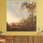 Landschap met herders en vee, Albert Cuyp, Canvas Afdruk (Insitu (Woonkamer))