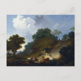 Landschap met herders van Fragonard Briefkaart