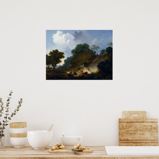Landschap met herders van Fragonard Poster (Keuken)