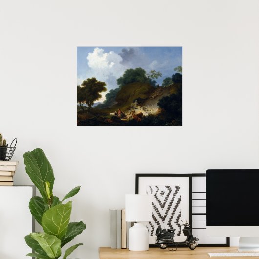Landschap met herders van Fragonard Poster (Thuiskantoor)