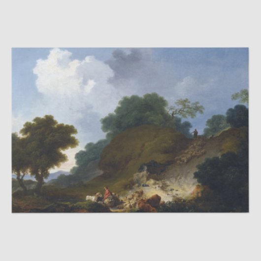 Landschap met herders van Fragonard Tissuepapier (Voorkant)