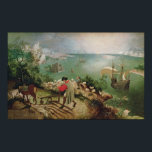 Landschap met Herfst Icarus, c.1555 Poster<br><div class="desc">Landschap met Herfst Icarus,  c.1555 | van Pieter de Elder Bruegel | Art Location: Musees Royaux des Beaux-Arts de Belgique,  Brussel,  België | Vlaamse kunstenaar | Collectie Afbeelding nummer: XIR3675</div>