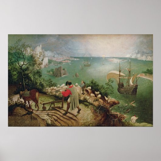 Landschap met Herfst Icarus, c.1555 Poster (Voorkant)
