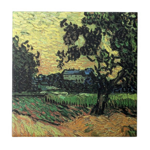Landschap met het Kasteel van Auvers door Vincent  Tegeltje