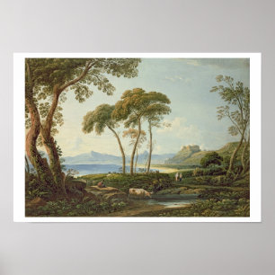 Landschap met het kasteel van Harlech Poster