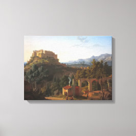 Landschap met het kasteel van Massa di Carrara Canvas Afdruk