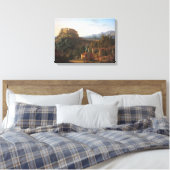 Landschap met het kasteel van Massa di Carrara Canvas Afdruk (Insitu (Slaapkamer))