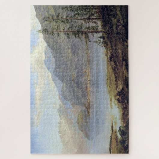 Landschap met het meer Albert Bierstadt Legpuzzel (Verticaal)