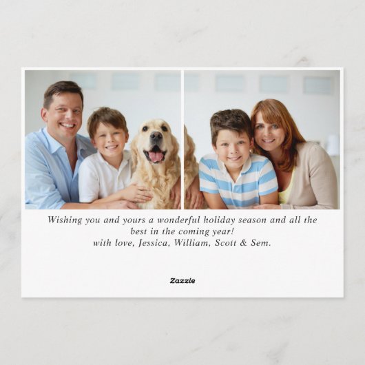 Landschap met Holly Berry Pine 3 PHOTO Greeting Feestdagenkaart (Achterkant)