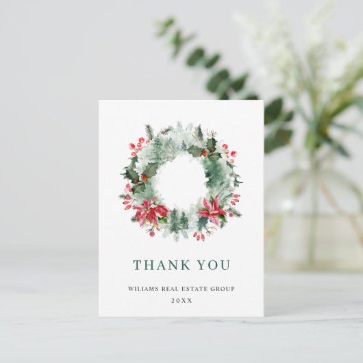 Landschap met Holly Berry Pine Forest Dank u Briefkaart (Staand voorkant)