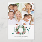 Landschap met Holly Berry Pine PHOTO Greeting Feestdagenkaart (Voorkant)