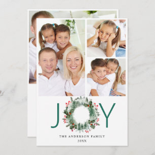 Landschap met Holly Berry Pine PHOTO Greeting Feestdagenkaart