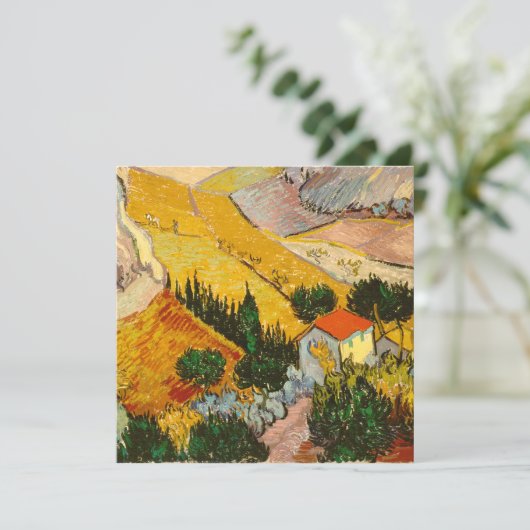 Landschap met House en Ploughma Vincent van Gogh (Staand voorkant)