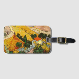 Landschap met House en Ploughma Vincent van Gogh Bagagelabel