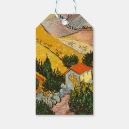 Landschap met House en Ploughma Vincent van Gogh Cadeaulabel