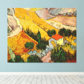 Landschap met House en Ploughma Vincent van Gogh Canvas Afdruk (Insitu (Houten vloer))