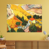 Landschap met House en Ploughma Vincent van Gogh Canvas Afdruk (Insitu (Woonkamer))