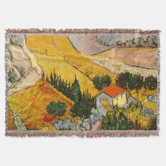 Landschap met House en Ploughma Vincent van Gogh Deken (Voorkant)