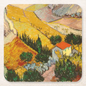 Landschap met House en Ploughma Vincent van Gogh Kartonnen Onderzetters (Voorkant)