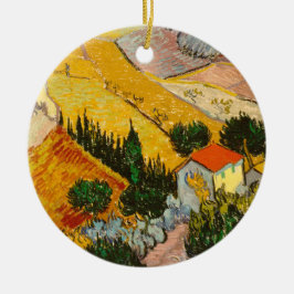 Landschap met House en Ploughma Vincent van Gogh Keramisch Ornament