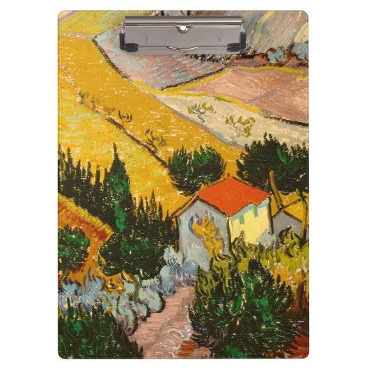 Landschap met House en Ploughma Vincent van Gogh Klembord (Voorkant)