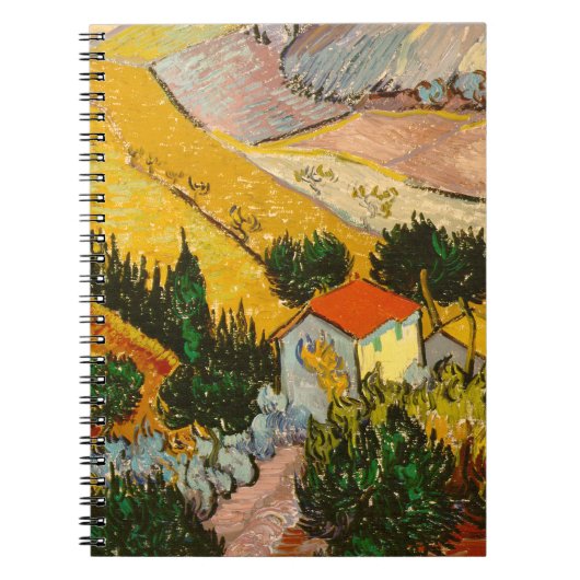 Landschap met House en Ploughma Vincent van Gogh Notitieboek (Voorkant)