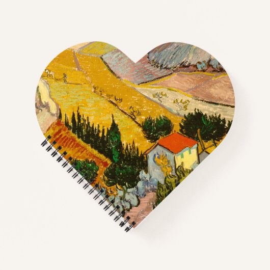Landschap met House en Ploughma Vincent van Gogh Notitieboek (Voorkant)