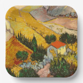 Landschap met House en Ploughma Vincent van Gogh Papieren Bordje (Voorkant)