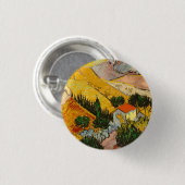 Landschap met House en Ploughma Vincent van Gogh Ronde Button 3,2 Cm (Voorkant /achterkant)