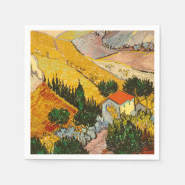 Landschap met House en Ploughma Vincent van Gogh Servet