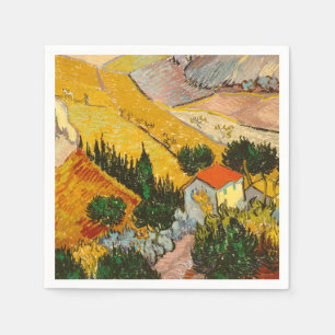 Landschap met House en Ploughma Vincent van Gogh Servet