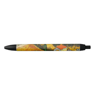 Landschap met House en Ploughma Vincent van Gogh Zwarte Inkt Pen