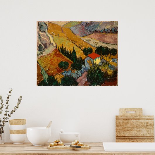 Landschap met House en Plowman Poster (Keuken)