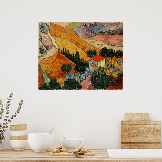 Landschap met huis en ploeger, poster (Keuken)