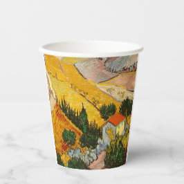 Landschap met huis en ploeger Vincent van Gogh  Papieren Bekers