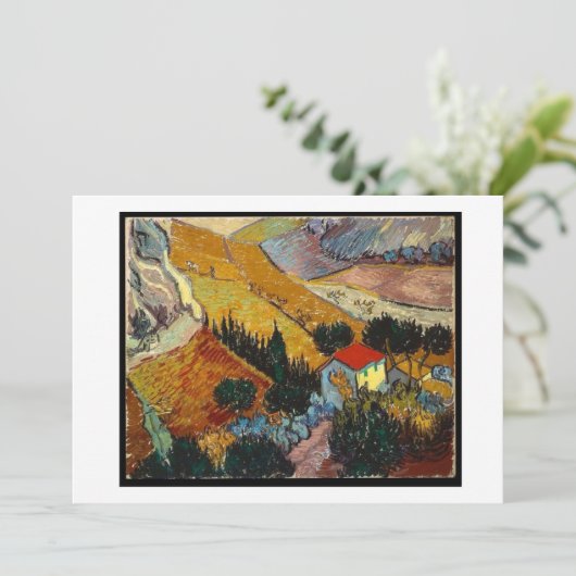 Landschap met huis en ploegman, Van Gogh, (Staand voorkant)