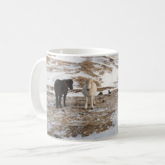 Landschap met IJslandse paarden Koffiemok (Voorkant links)