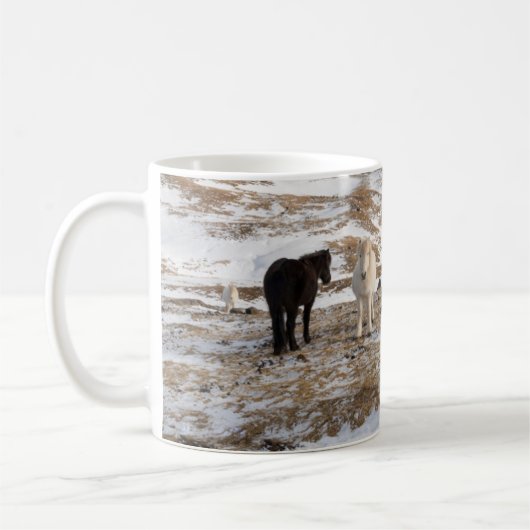 Landschap met IJslandse paarden Koffiemok (Links)