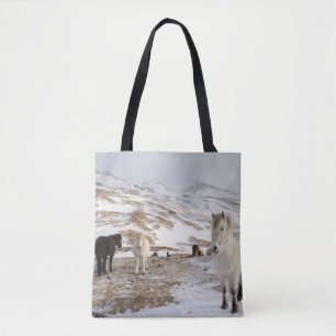 Landschap met IJslandse paarden Tote Bag