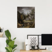 Landschap met Indiaan - Thomas Cole (Print). Poster (Thuiskantoor)
