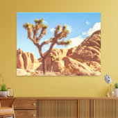 Landschap met Joshua-bomen en rotsformaties Canvas Afdruk (Insitu (Woonkamer))