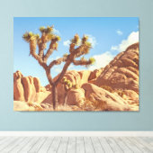 Landschap met Joshua-bomen en rotsformaties Canvas Afdruk (Insitu (Houten vloer))