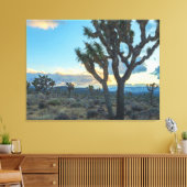 Landschap met Joshua Trees bij zonsondergang Canvas Afdruk (Insitu (Woonkamer))