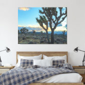 Landschap met Joshua Trees bij zonsondergang Canvas Afdruk (Insitu (Slaapkamer))