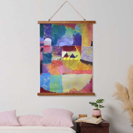 Landschap met kamelen, Paul Klee Hangend Wandkleed (Slaapkamer)