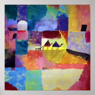 Landschap met kamelen, Paul Klee Poster