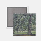 Landschap met kastanjeboom op voorgrond magneet (Voorkant / Achterkant)