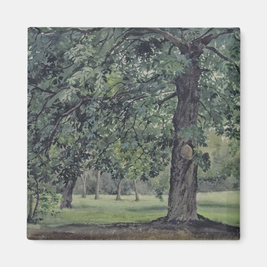 Landschap met kastanjeboom op voorgrond magneet (Voorkant)