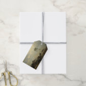 Landschap met kasteelruïnes en ruiters cadeaulabel (Met Touw)